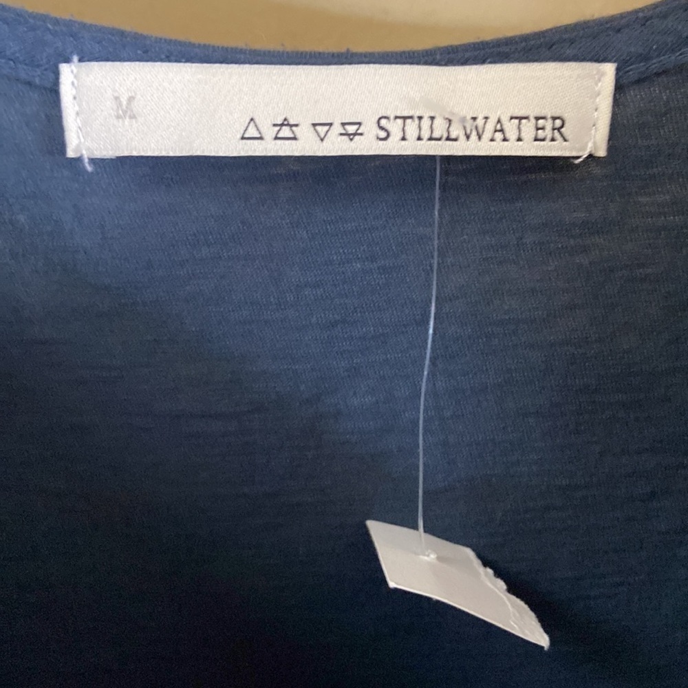 Sz 2 (M) NWT Stillwater Sonoran Dusty Blue Asymmetrical Hem Maxi Dress - Picture 4 of 9